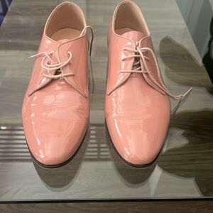 J. Crew Patent Oxford Shoe with Grosgrain Clay Sand Size 8